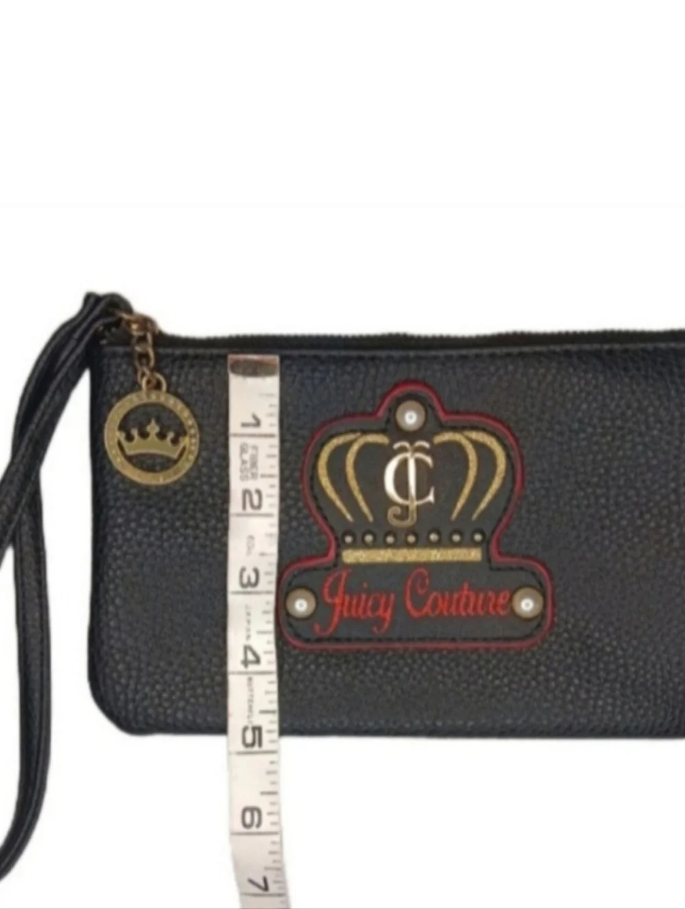 Juicy Couture Black Wristlet | EUC | Goldtone Charm